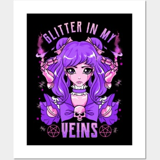 Glitter In My Veins Witchcraft Manga Anime Girl Posters and Art